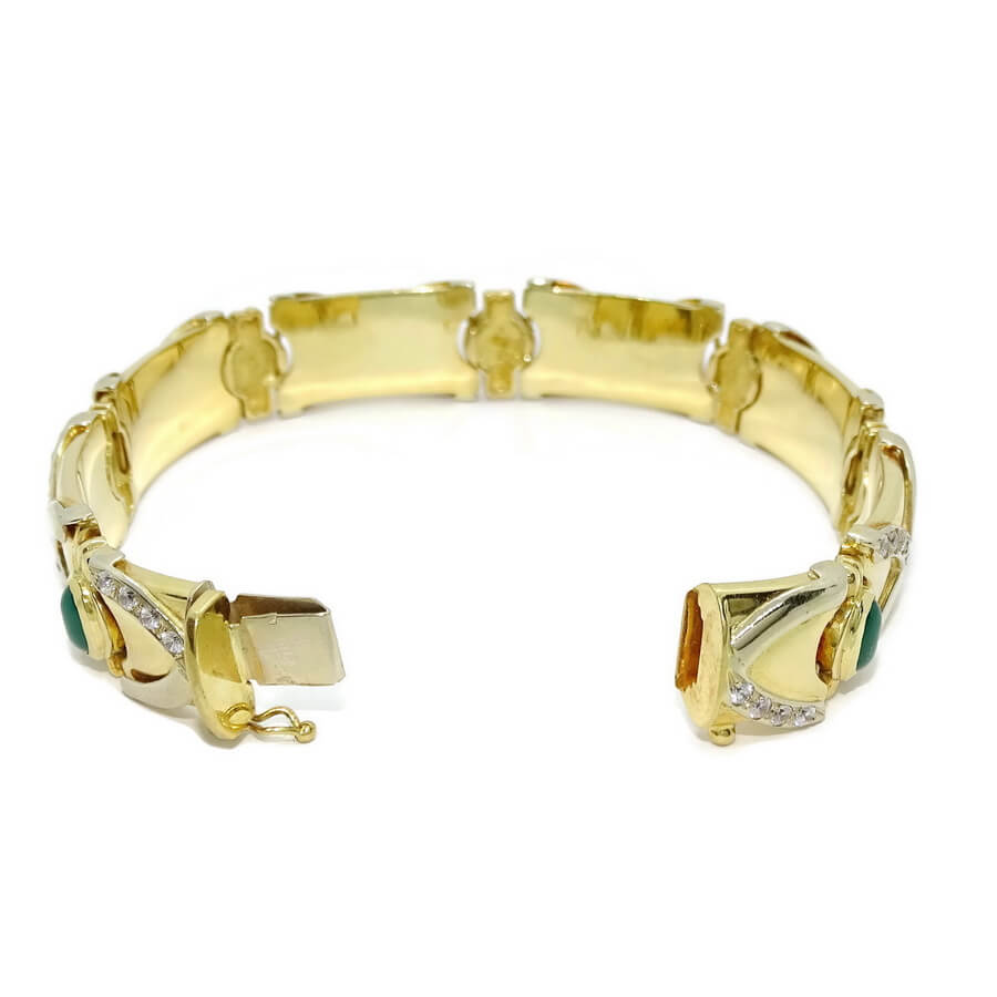 Pulsera de Oro Amarillo 18k con Esmeraldas, Rubíes y Zafiros – 43,05 g - Imagen 6