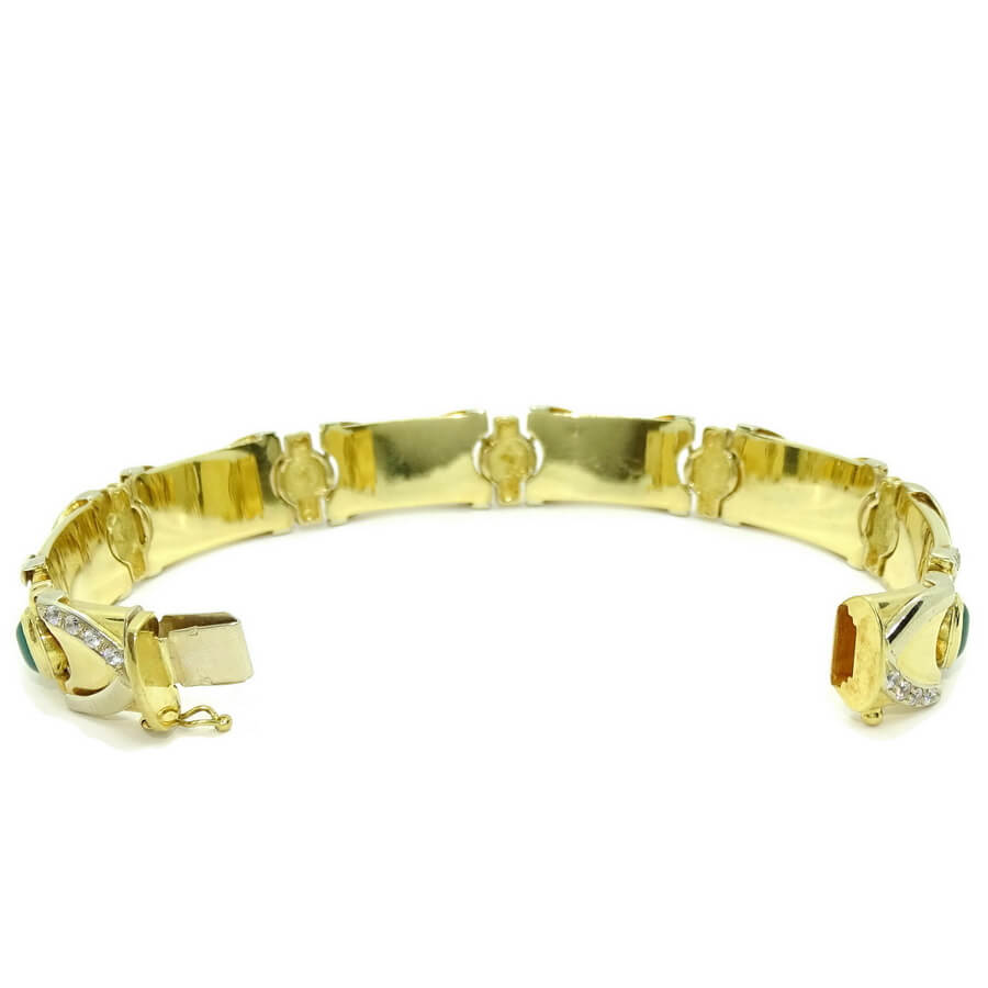 Pulsera de Oro Amarillo 18k con Esmeraldas, Rubíes y Zafiros – 43,05 g - Imagen 9