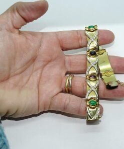 Pulsera de Oro Amarillo 18k con Esmeraldas, Rubíes y Zafiros – 43,05 g - Imagen 3