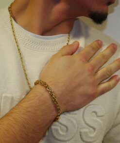 Alternative view of Pulsera bizantina de oro 18k para hombre, 6 mm y 20,95 g – Estilo atemporal y contundente