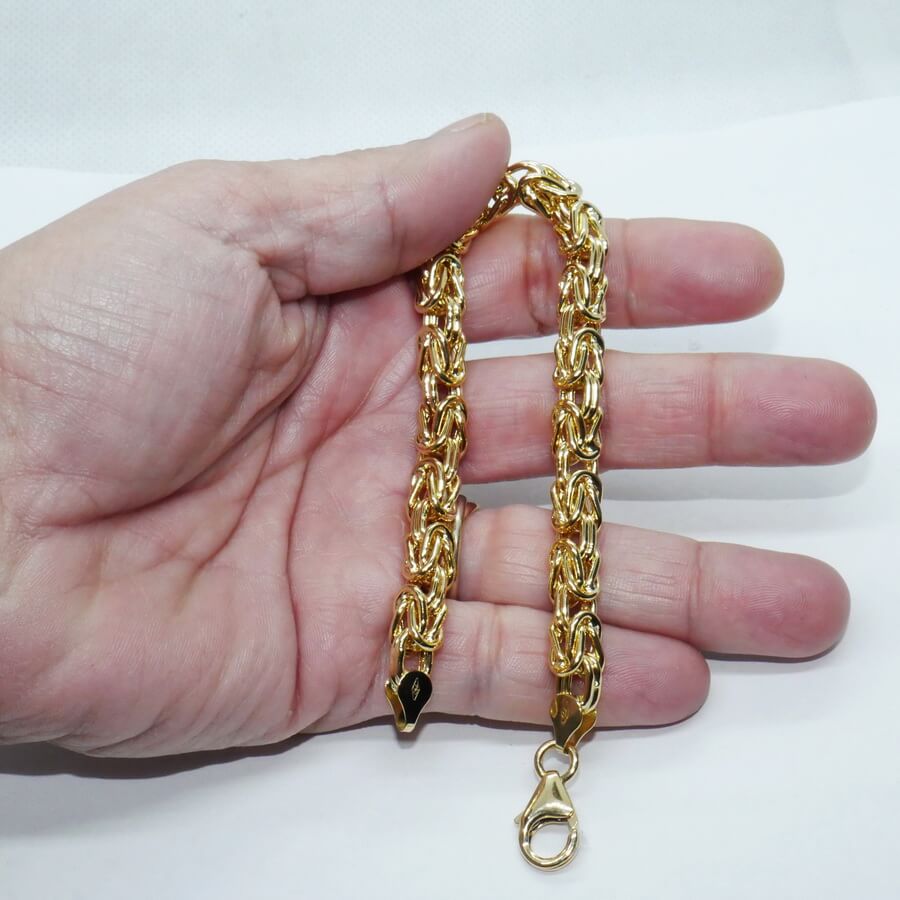Pulsera bizantina de oro 18k para hombre, 6 mm y 20,95 g – Estilo atemporal y contundente - Imagen 3