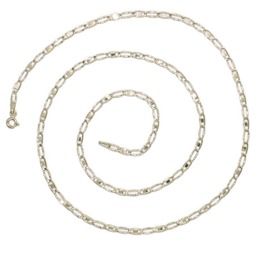 Cadena Unisex de Oro de 18 Quilates con Eslabón Combinado Bilbao Espejo