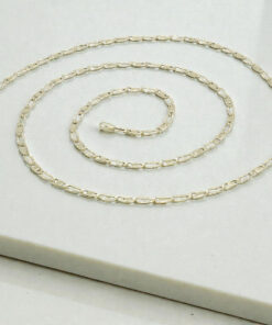 Cadena Unisex de Oro de 18 Quilates con Eslabón Combinado Bilbao Espejo - Imagen 7