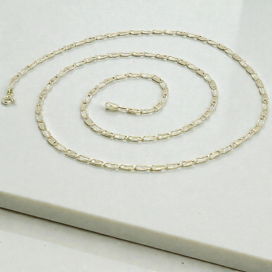 Cadena Unisex de Oro de 18 Quilates con Eslabón Combinado Bilbao Espejo - Imagen 7