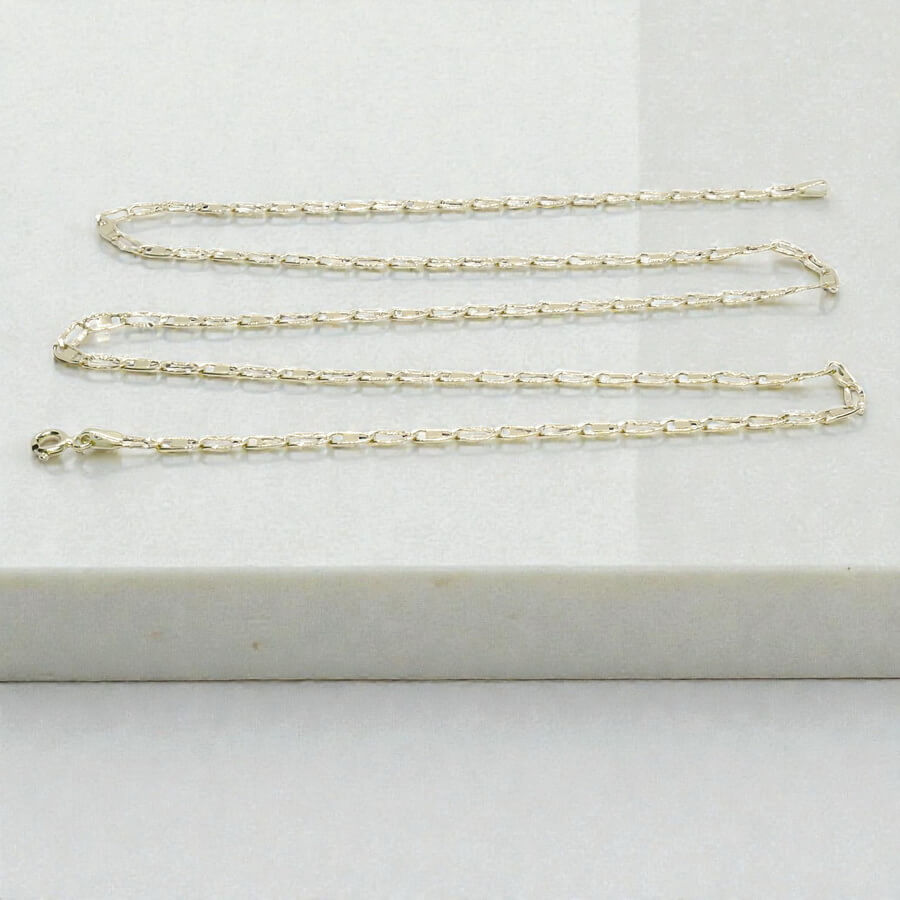 Cadena Unisex de Oro de 18 Quilates con Eslabón Combinado Bilbao Espejo - Imagen 5