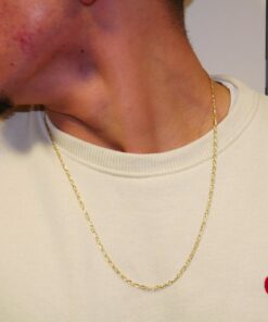 Alternative view of Cadena Unisex de Oro de 18 Quilates Bilbao Plana Estriada