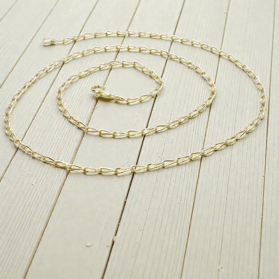 Cadena Unisex de Oro de 18 Quilates Bilbao Plana Estriada - Imagen 4