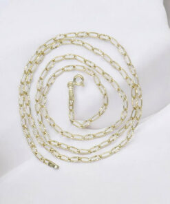 Cadena Unisex de Oro de 18 Quilates Bilbao Plana Estriada - Imagen 7