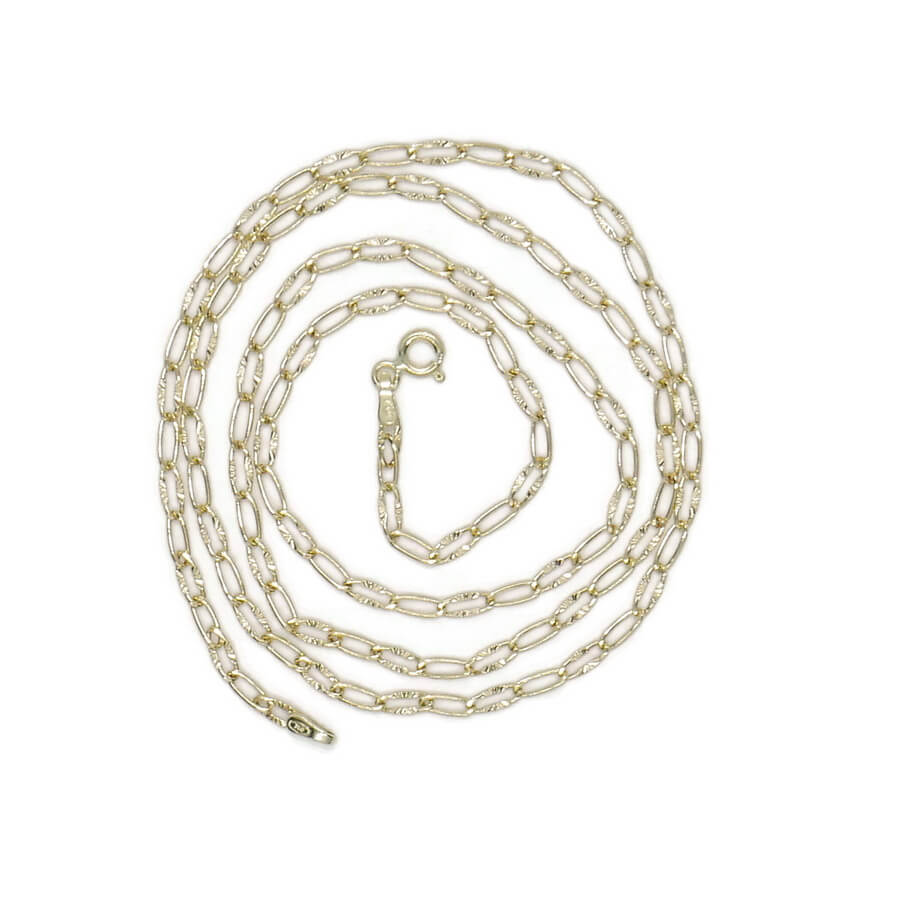 Cadena Unisex de Oro de 18 Quilates Bilbao Plana Estriada