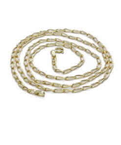Cadena Unisex de Oro de 18 Quilates Bilbao Plana Estriada - Imagen 6