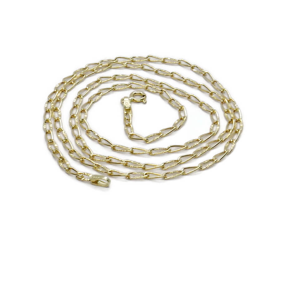 Cadena Unisex de Oro de 18 Quilates Bilbao Plana Estriada - Imagen 6
