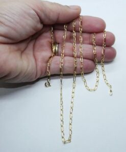 Cadena Unisex de Oro de 18 Quilates Bilbao Plana Estriada - Imagen 3
