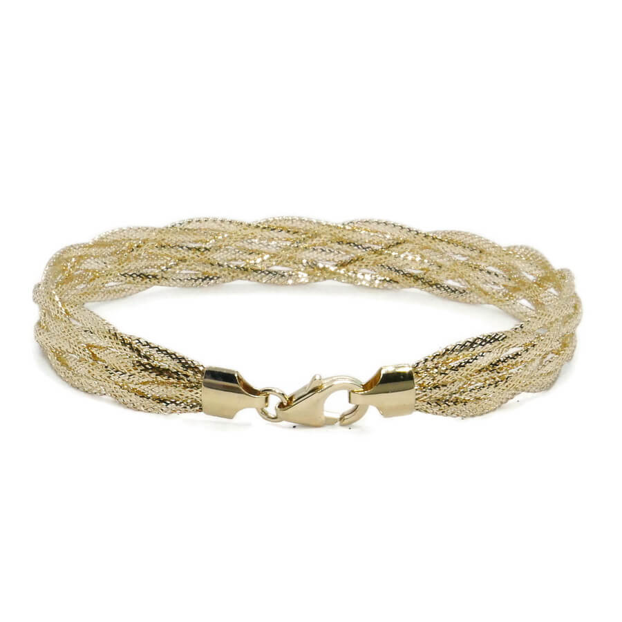 Pulsera hilo trenzado de oro amarillo 18k para mujer 20 cm – Elegancia clásica - Imagen 4