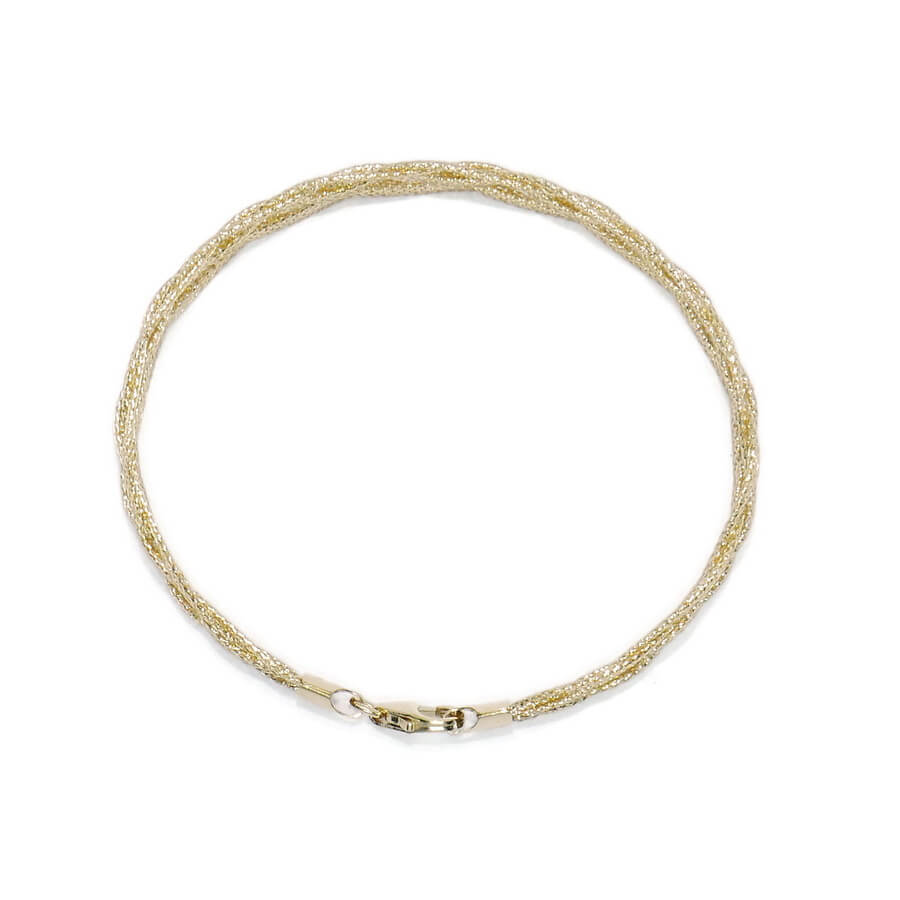Pulsera hilo trenzado de oro amarillo 18k para mujer 20 cm – Elegancia clásica - Imagen 8