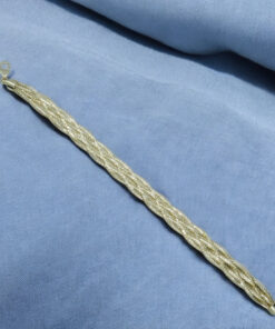 Pulsera hilo trenzado de oro amarillo 18k para mujer 20 cm – Elegancia clásica - Imagen 7
