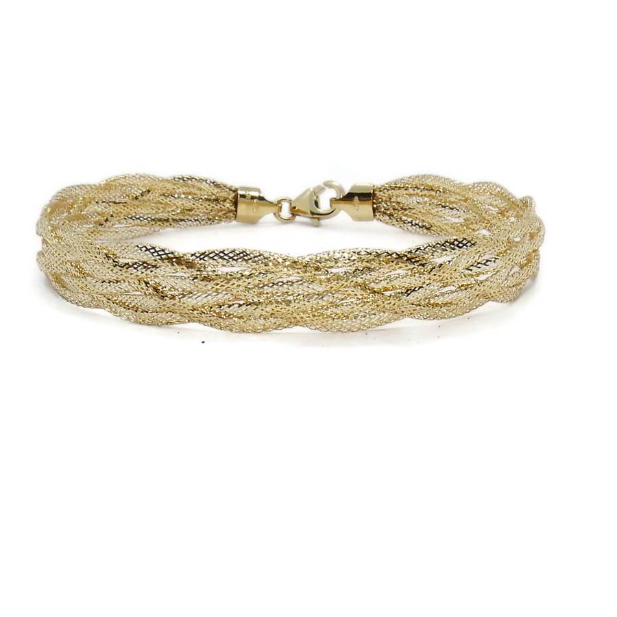 Pulsera hilo trenzado de oro amarillo 18k para mujer 20 cm – Elegancia clásica - Imagen 6