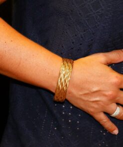 Pulsera de oro 18 quilates para mujer modelo trenzado 9 mallas elegante-Grande - Imagen 7
