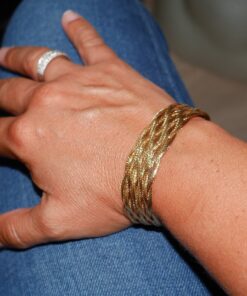 Alternative view of Pulsera de oro 18 quilates para mujer modelo trenzado 9 mallas elegante-Grande