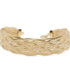 Pulsera de oro 18 quilates para mujer modelo trenzado 9 mallas elegante-Grande - Imagen 4