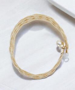 Pulsera de oro 18 quilates para mujer modelo trenzado 9 mallas elegante-Grande - Imagen 6