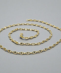 Cadena clásica de oro amarillo 18k 60 cm para colgantes y cruces – Diseño ancla cruzada - Imagen 5