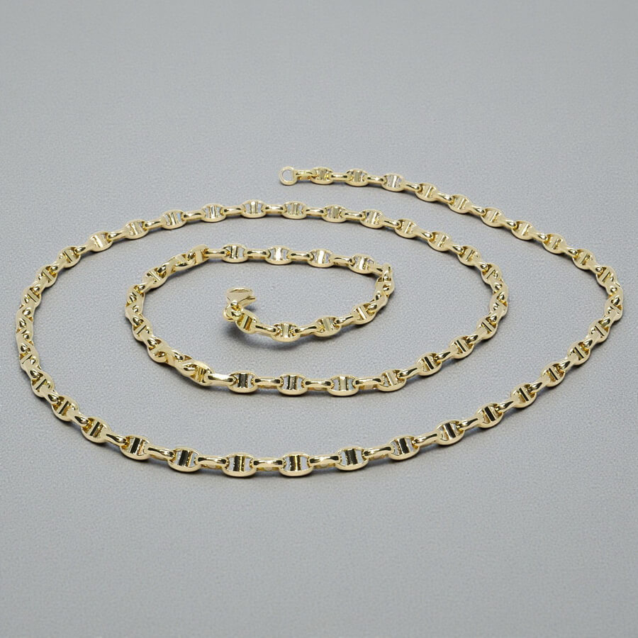 Cadena clásica de oro amarillo 18k 60 cm para colgantes y cruces – Diseño ancla cruzada - Imagen 5