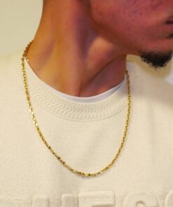 Cadena clásica de oro amarillo 18k 60 cm para colgantes y cruces – Diseño ancla cruzada - Imagen 6