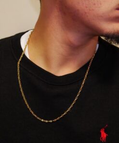 Alternative view of Cadena clásica de oro amarillo 18k 60 cm para colgantes y cruces – Diseño ancla cruzada