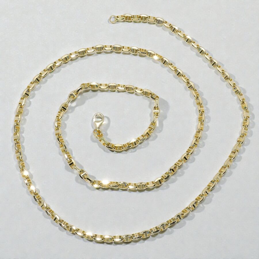Cadena clásica de oro amarillo 18k 60 cm para colgantes y cruces – Diseño ancla cruzada - Imagen 7
