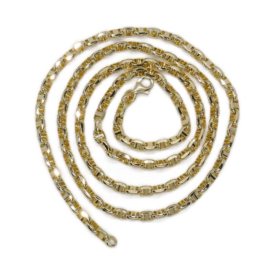 Cadena clásica de oro amarillo 18k 60 cm para colgantes y cruces – Diseño ancla cruzada - Imagen 8
