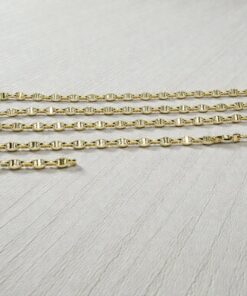 Cadena clásica de oro amarillo 18k 60 cm para colgantes y cruces – Diseño ancla cruzada - Imagen 10