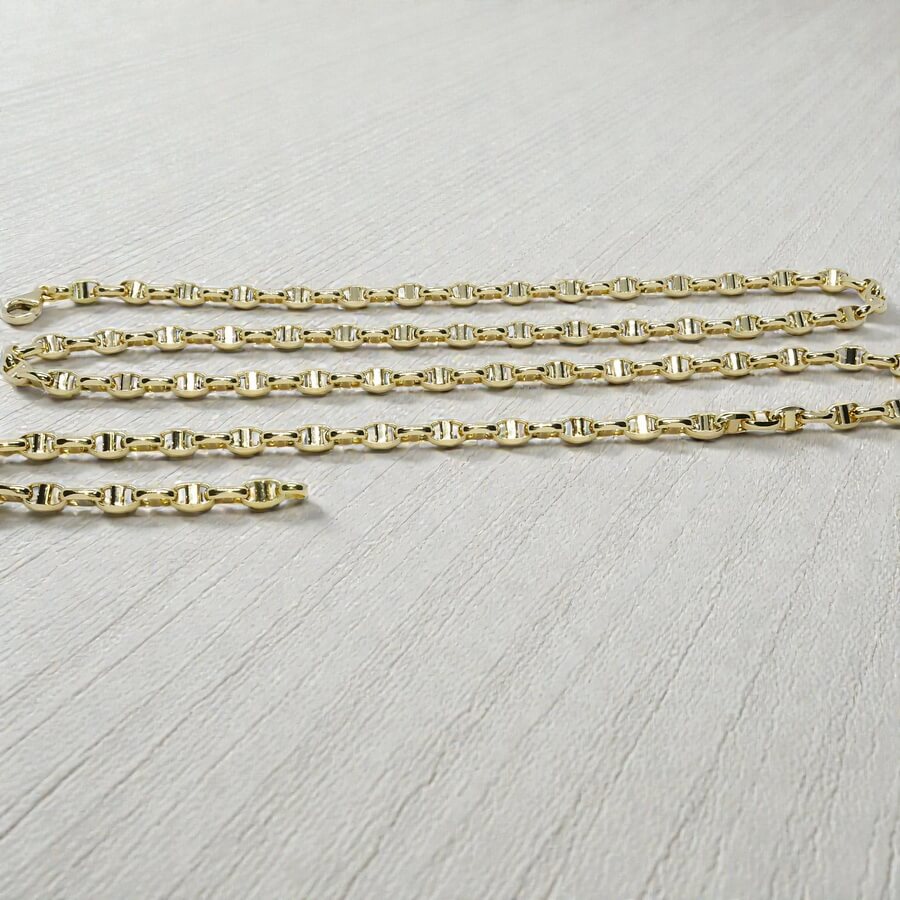 Cadena clásica de oro amarillo 18k 60 cm para colgantes y cruces – Diseño ancla cruzada - Imagen 10