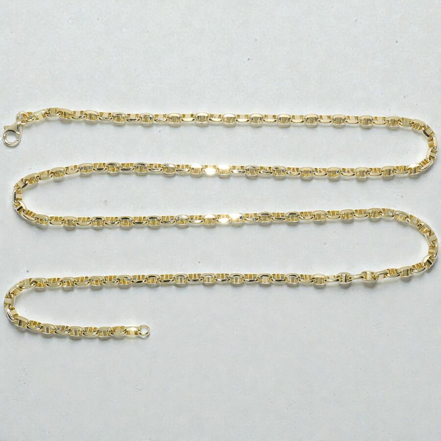 Cadena clásica de oro amarillo 18k 60 cm para colgantes y cruces – Diseño ancla cruzada - Imagen 9