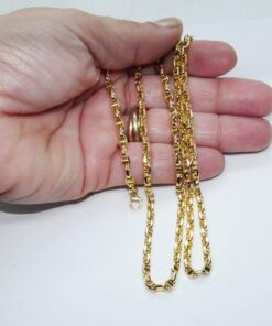 Cadena clásica de oro amarillo 18k 60 cm para colgantes y cruces – Diseño ancla cruzada - Imagen 3