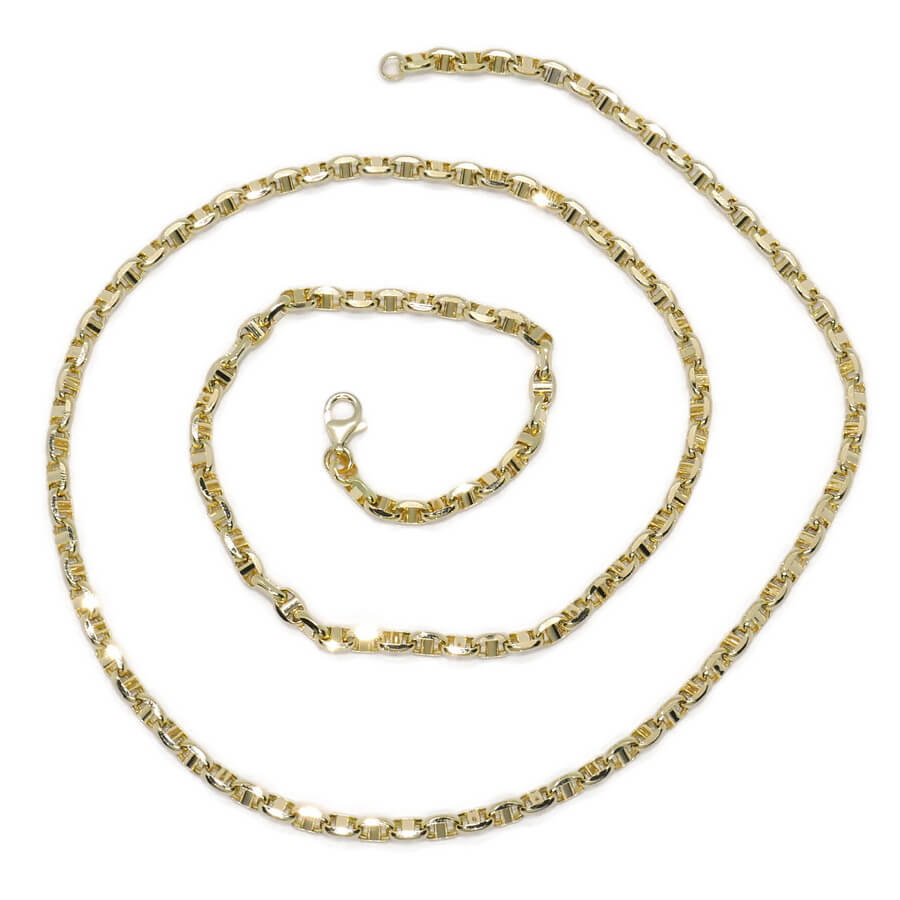 Cadena clásica de oro amarillo 18k 60 cm para colgantes y cruces – Diseño ancla cruzada - Imagen 4