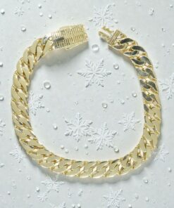 Pulsera Masculina de Oro de 18 Quilates 9 mm con Circonitas y Diseño Articulado - Imagen 11