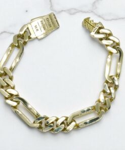 Impresionante pulsera para hombre de oro amarillo de 18k de 21.00 cm de larga y 1.10 cm de ancha, modelo 3x1 , cierre mónaco. 20.70 gr de oro de 18k - Imagen 4