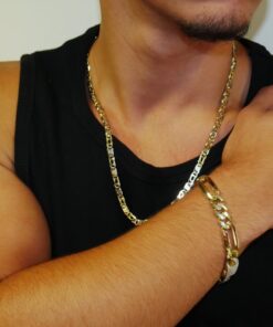 Impresionante pulsera para hombre de oro amarillo de 18k de 21.00 cm de larga y 1.10 cm de ancha, modelo 3x1 , cierre mónaco. 20.70 gr de oro de 18k - Imagen 3