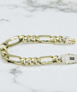 Impresionante pulsera para hombre de oro amarillo de 18k de 21.00 cm de larga y 1.10 cm de ancha, modelo 3x1 , cierre mónaco. 20.70 gr de oro de 18k - Imagen 7