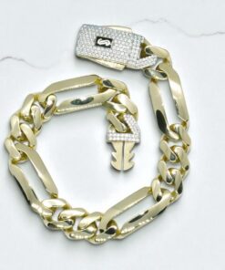 Impresionante pulsera para hombre de oro amarillo de 18k de 21.00 cm de larga y 1.10 cm de ancha, modelo 3x1 , cierre mónaco. 20.70 gr de oro de 18k - Imagen 9