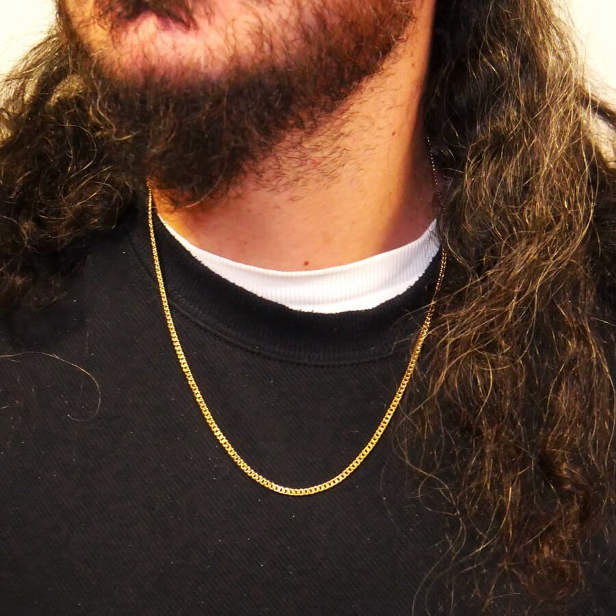 Elegante Cadena Barbada de Oro 18K para Hombre 60 cm x 3 mm – Cadena Oro Amarillo 18 Quilates Clásica - Imagen 2