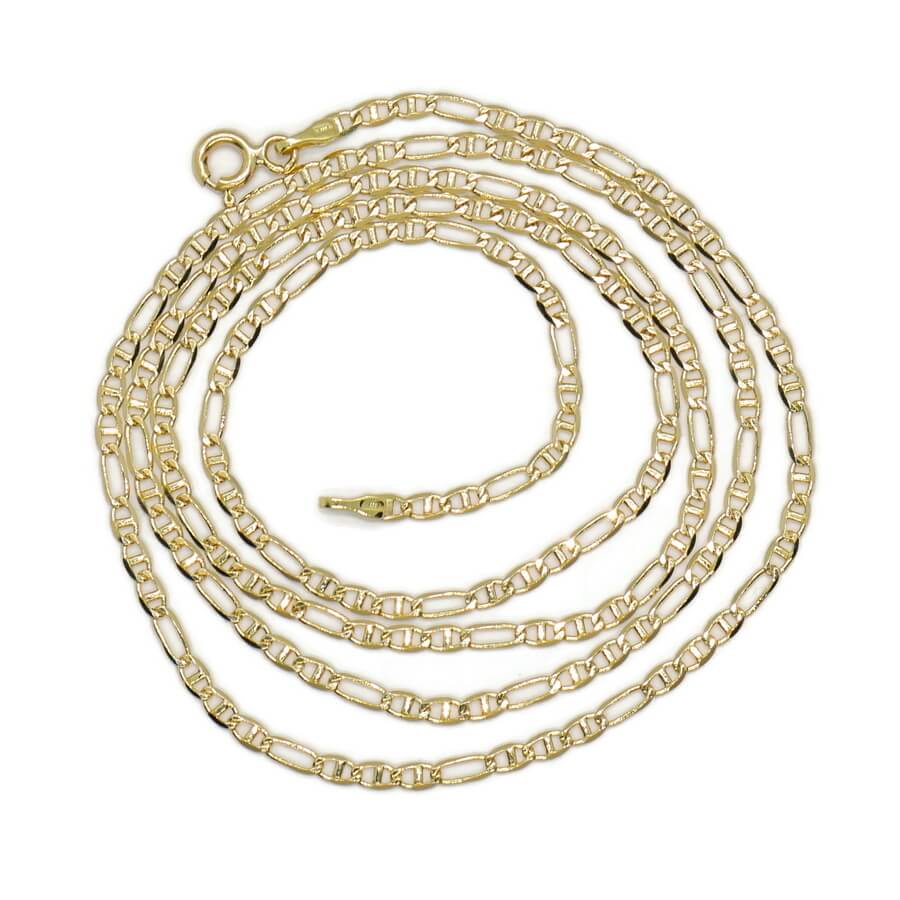Cadena de Oro 18K Ancla 3x1 para Hombre 60 cm x 2 mm – Cadena Oro Amarillo 18 Quilates Elegante