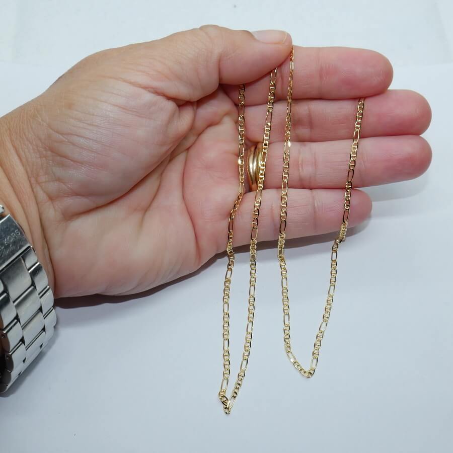Cadena de Oro 18K Ancla 3x1 para Hombre 60 cm x 2 mm – Cadena Oro Amarillo 18 Quilates Elegante - Imagen 3