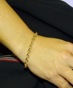Alternative view of Pulsera de Oro 18k para Mujer Modelo Rolo 5,5 mm – Cadena Elegante de 19 cm en Oro Amarillo
