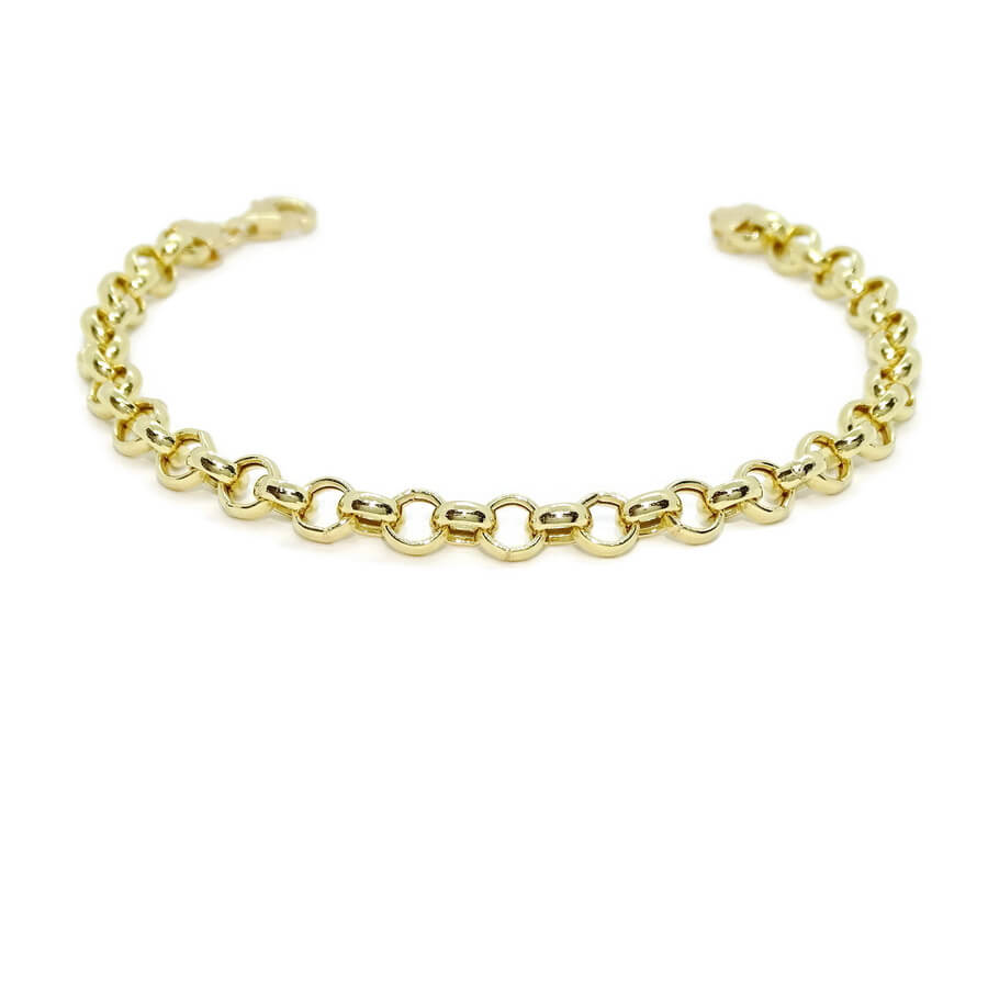 Pulsera de Oro 18k para Mujer Modelo Rolo 5,5 mm – Cadena Elegante de 19 cm en Oro Amarillo - Imagen 5