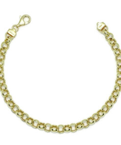 Pulsera de Oro 18k para Mujer Modelo Rolo 5,5 mm – Cadena Elegante de 19 cm en Oro Amarillo