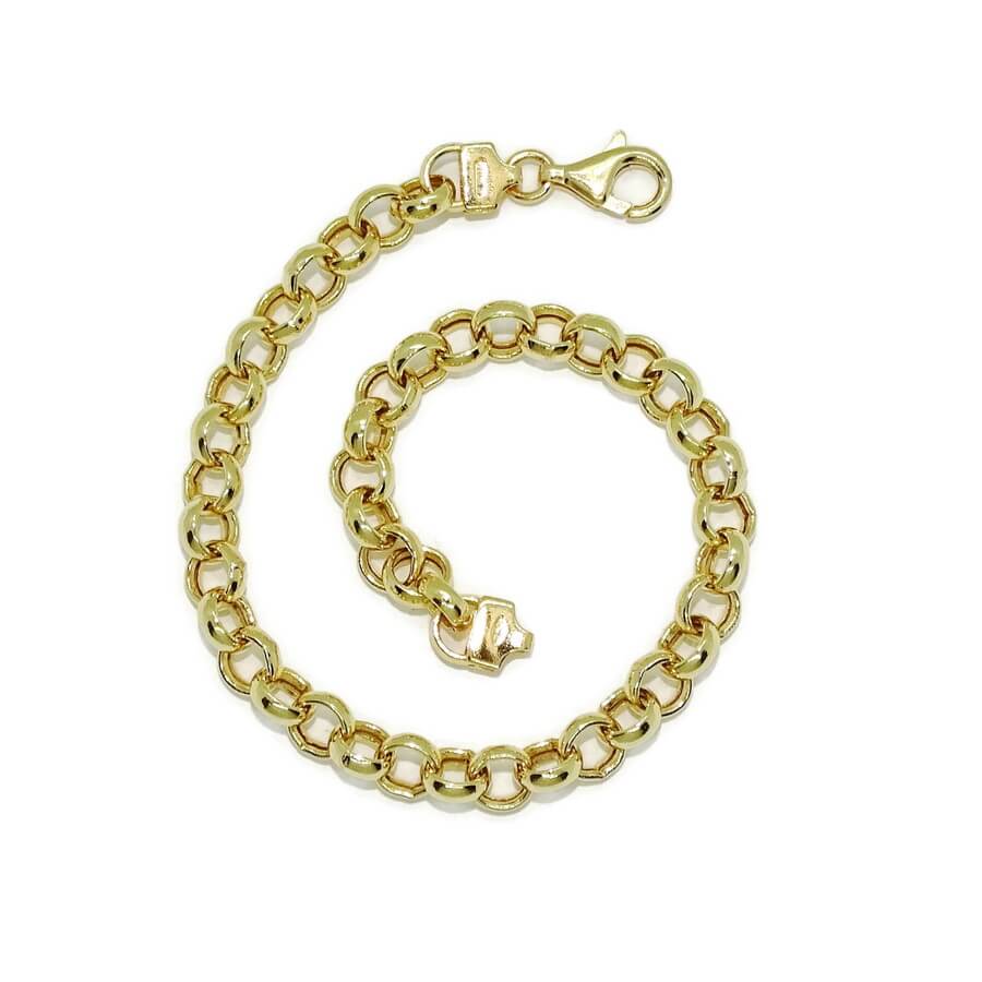 Pulsera de Oro 18k para Mujer Modelo Rolo 5,5 mm – Cadena Elegante de 19 cm en Oro Amarillo - Imagen 6