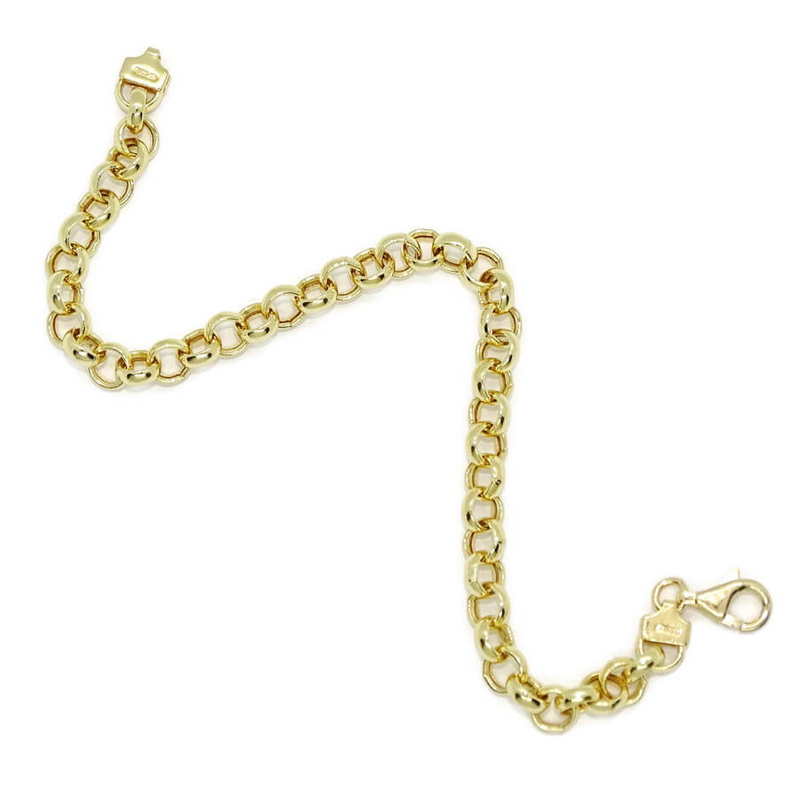 Pulsera de Oro 18k para Mujer Modelo Rolo 5,5 mm – Cadena Elegante de 19 cm en Oro Amarillo - Imagen 7