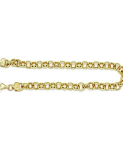 Pulsera de Oro 18k para Mujer Modelo Rolo 5,5 mm – Cadena Elegante de 19 cm en Oro Amarillo - Imagen 8