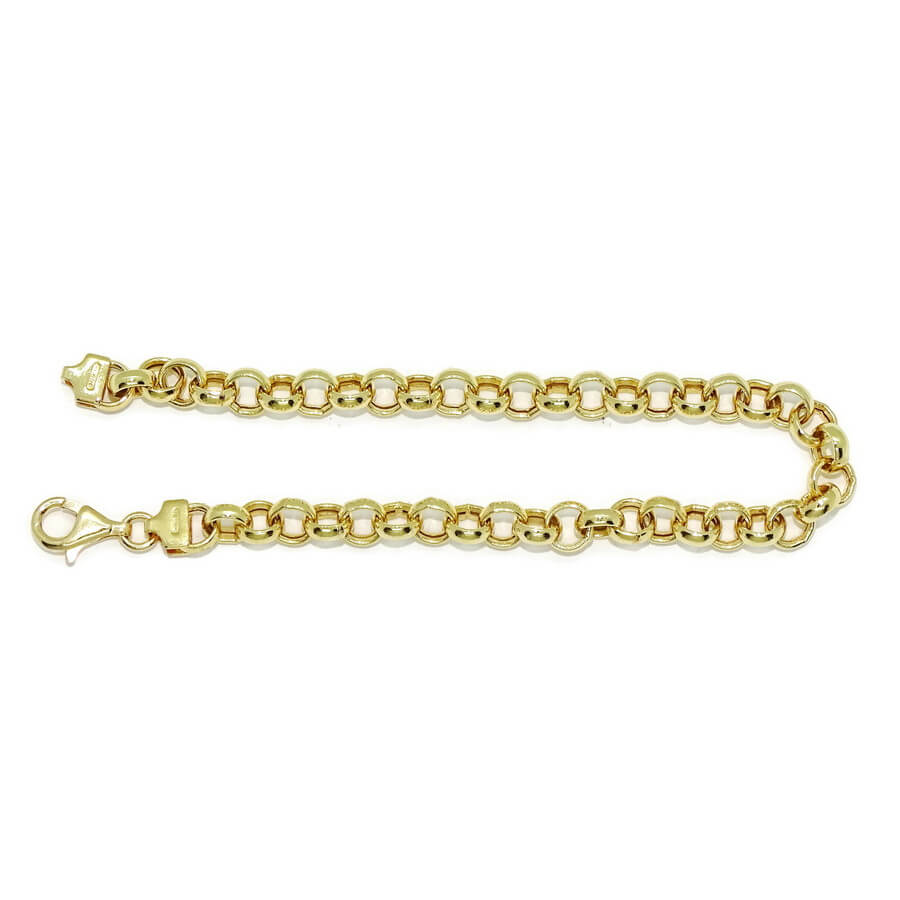 Pulsera de Oro 18k para Mujer Modelo Rolo 5,5 mm – Cadena Elegante de 19 cm en Oro Amarillo - Imagen 8